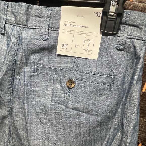 Men's 9" Slim Fit Flat Front Chino Shorts - Goodfellow & Co Calm Blue 32 *L05 - Picture 7 of 7